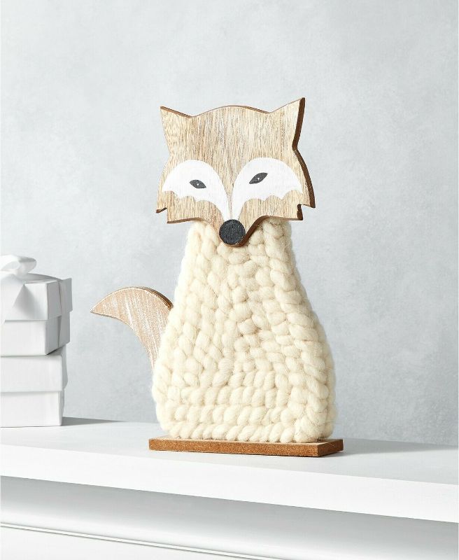 Photo 1 of Holiday Lane Collection Wood Fox in a Sweater Ornament 11in
