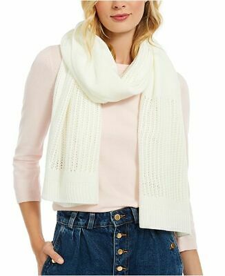 Photo 1 of DKNY Designer Logo Open-knit Blocked Scarf Cream Ivory
open-knit details for subtle sophistication. 
Approx. Dimensions: 22" x 79". 
Acrylic. Hand wash