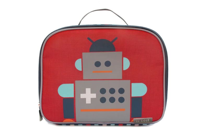 Photo 2 of JJ Cole Collections Little Lunch Pack, Robot

Dimensions: 7.5"h x 9.5"w x 3.5"d 
Insulated, wipeable lining