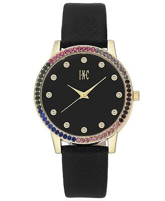 Photo 2 of I.N.C. Women's Black Faux Leather Strap 38mm Watch with Interchangeable Bezels