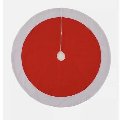 Photo 1 of Glitzhome Felt Tree Skirt Christmas Home Decor, 42" Red/White