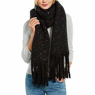 Photo 1 of  DKNY Pop-Neon Speckled Scarf Black with Pink Speck One Size