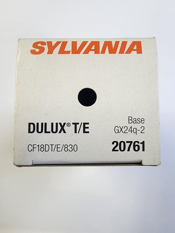 Photo 3 of Sylvania DuluxeT/E Compact Fluorescent Light Bulb.CF18Dt/E/830. 1200 lumens 18 watt 