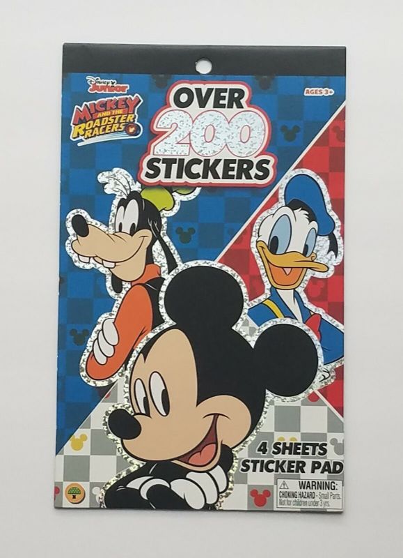 Photo 2 of Disney Junior Mickey Mouse and the Roadster Racers 4 Sheet Holographic Foil Stickers Pads (2pc Set) Novelty Character Stationery
over 200 stickers per pad.