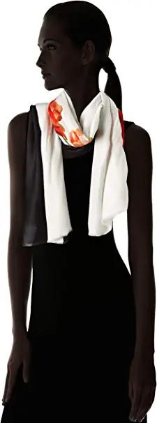 Photo 1 of Calvin Klein women's Orange Rose Colorblock Scarf