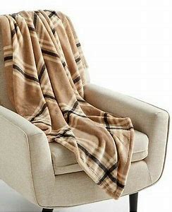 Photo 1 of CHARTER CLUB TAN PLAID THROW 50X70IN