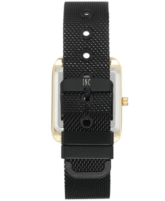 Photo 4 of I.N.C. Watch by Macy's Women's Gold Tone Black Stainless Steel Mesh Bracelet Watch 30x37mm NEW
