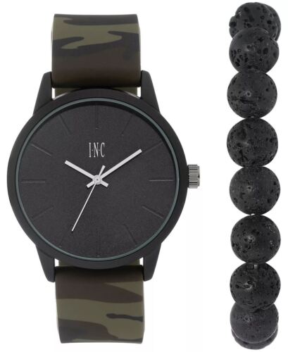 Photo 1 of I.N.C. International Concepts Men's Camouflage Silicone Strap Watch 45mm Set