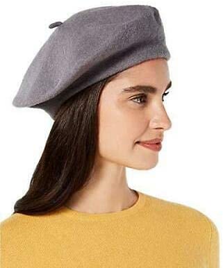 Photo 1 of INC International Concepts Womens Solid Beret (One Size, Grey)