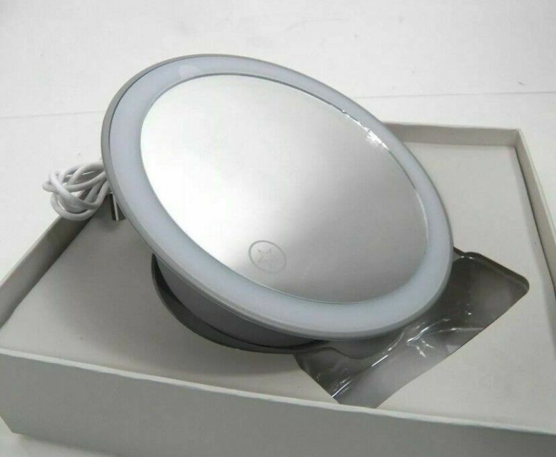 Photo 2 of Shine Bright Light-Up Makeup Mirror Magnetic Base USB Rechargeable Grey
