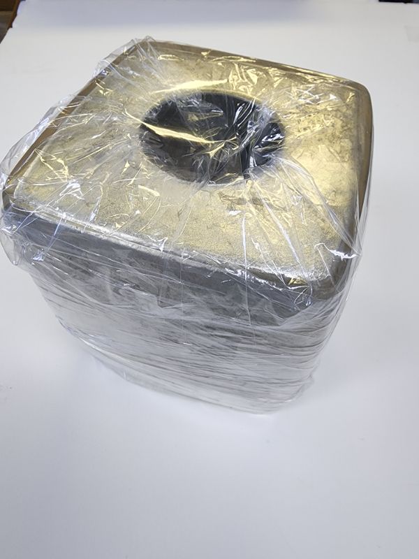 Photo 2 of NEW PARADIGM SILVER TEXTURED RESIN TISSUE BOX COVER,NAPKIN HOLDER-HAND CRAFTED