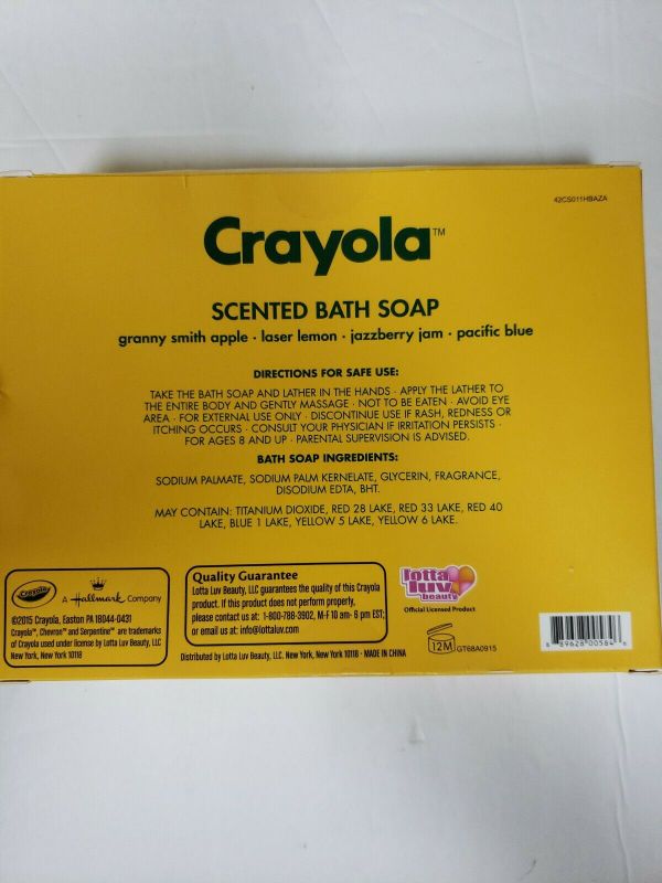 Photo 2 of Crayola 4 Scented Bath Soaps
Granny Smith apple, lemon, Jazzberry Jam, Pacific Blue



