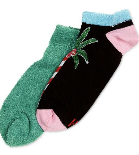 Photo 4 of Hue 2-Pk. Holiday Palm Tree Women's Footsie Socks Gift Box