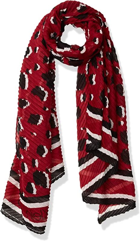 Photo 1 of Calvin Klein Women's Leopard Pleated Square, barn Red, One Size