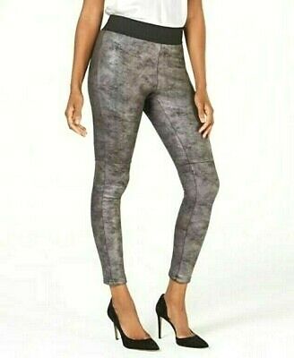 Photo 1 of INC International Concepts Shaping Pebble-Texture Faux-Leather Smoothing Leggings SIZE XS SILVER