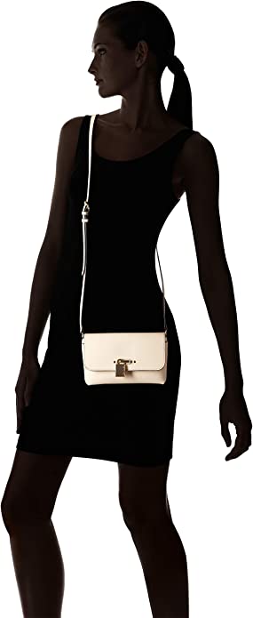 Photo 2 of Calvin Klein Roxy Goat Split Leather Flap Over Chain Detail Crossbody