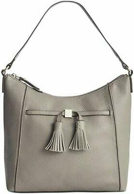 Photo 1 of Giani Bernini Women's Pebble Grey Leather Medium Hobo/Shoulder Bag with Tassels