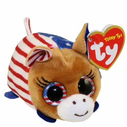 Photo 1 of 2016 Collectable TY Beanie Boos - Teeny Ty's Stackable Plush - VOTE DEMOCRAT Donkey (3.5 inch) 