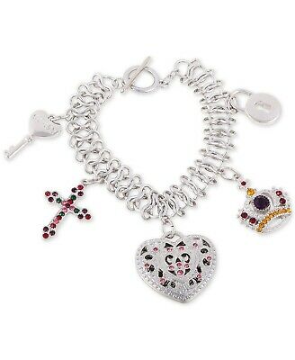 Photo 1 of Guess Silver-Tone Multicolor Crystal Charm Bracelet