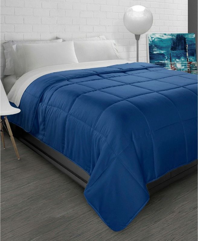 Photo 1 of FULL/QUEEN Ella Jayne All-Season Soft Brushed Microfiber Down-Alternative Comforter (no shams)
Navy, 100% Microfiber, 90x90