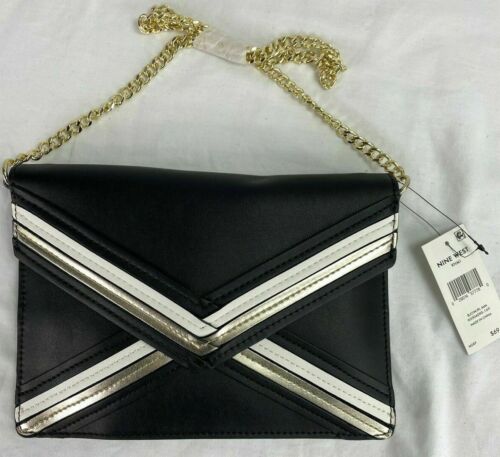 Photo 3 of Nine West Convertible Khali Mini Shoulder Bag/Black Crossbody. Nine Wests crossbody delivers chic, on-trend style in faux leather and a chain-link strap. Small sized bag; 9-3/4W x 7H x 1/2D