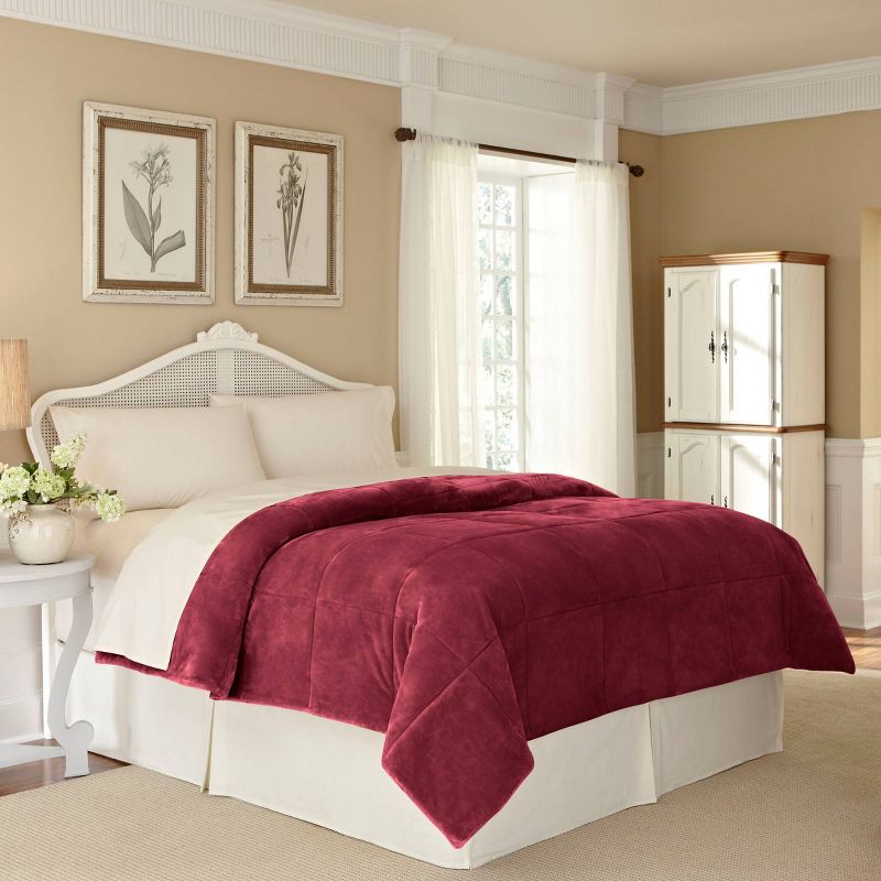 Photo 1 of Vellux Luxury Full/Queen Plush Blanket. The Vellux® PlushLux blanket is a cozy addition to your bedroom. The easy care fabric provides extra warmth for the colder months. Created with a lofty polyester fill, it boasts a velour-like feel against the skin, 