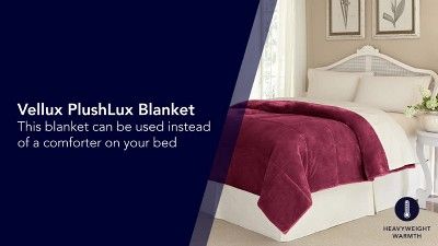 Photo 2 of Vellux Luxury Full/Queen Plush Blanket. The Vellux® PlushLux blanket is a cozy addition to your bedroom. The easy care fabric provides extra warmth for the colder months. Created with a lofty polyester fill, it boasts a velour-like feel against the skin, 