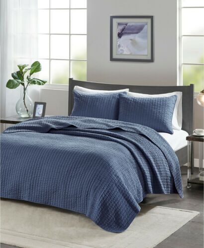 Photo 2 of Madison Park Keaton 3-Piece King/Cal King Quilted Navy Coverlet Set
The Keaton coverlet set from Madison Park is the perfect layering piece yet is unique enough to stand alone on your bed. This coverlet and the accompanying shams are incredibly soft and f