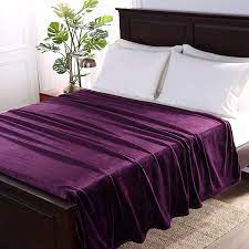 Photo 2 of Full / Queen Berkshire Classic Velvety Plush Eggplant Blanket, With Super-Soft Faux Fleece and Velvety Sheen, Full or Queen, Purple