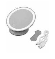 Photo 1 of Round 6" Magnetic Base Rechargeable Light-up Mirror GREY Can Adjust anywhere NWT