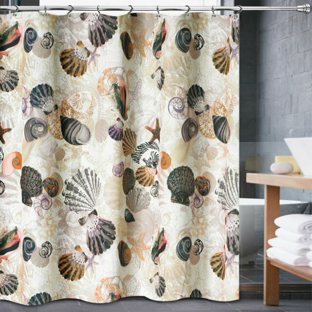Photo 1 of Luxury Parker Hotel Collection Beach Life Fabric Shower Curtain Ocean Seashell