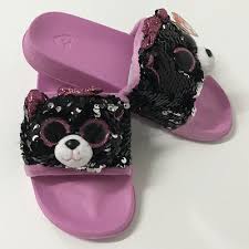 Photo 1 of Ty Footware Glittering Big Eyes Plush Cute Animal Sandals L4-6