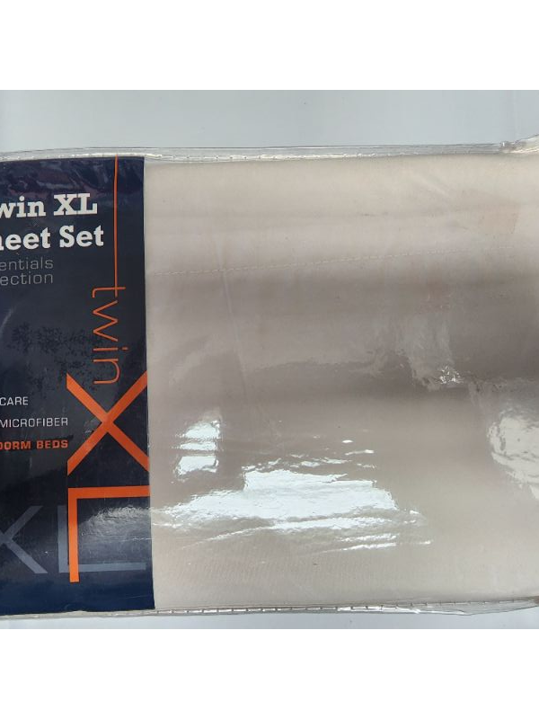 Photo 2 of TWIN XL SHEET SET ESSENTIALS COLLECTION FITS DORM BEDS -IVORY - Includes 1 flat sheet, 1 fitted sheet, and 1 standard pillow case
100% Polyester