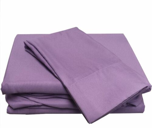 Photo 2 of TWIN XL SHEET SET ESSENTIALS COLLECTION FITS DORM BEDS -PURPLE  Includes 1 flat sheet, 1 fitted sheet, and 1 standard pillow case

100% Polyester