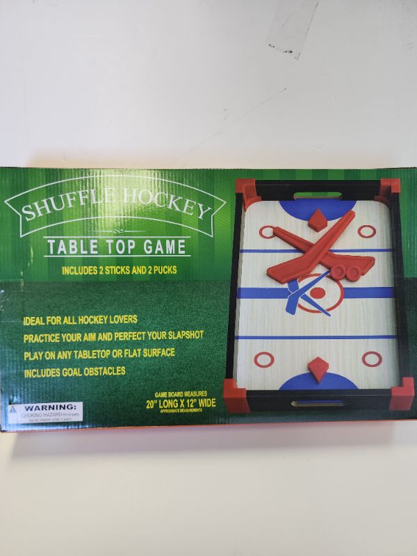 Photo 2 of 20" Table Top Shuffle Hockey Game with Pucks & Sticks Included