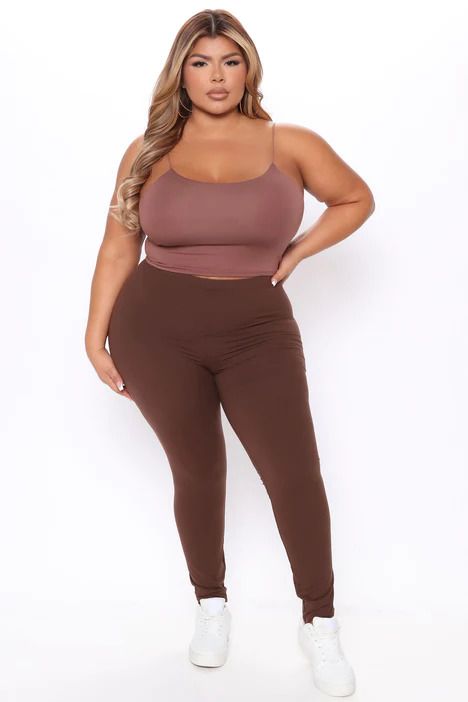 Photo 1 of PLUS SIZE WOMEN'S BROWN LEGGINGS XXL 