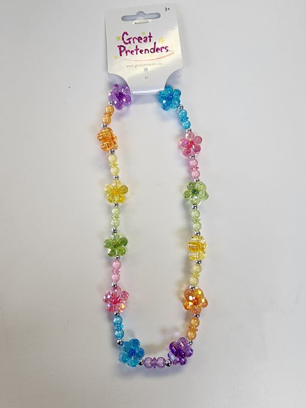 Photo 1 of Great Pretenders flower necklace. Fun and colorful necklace that is sure to catch attention.