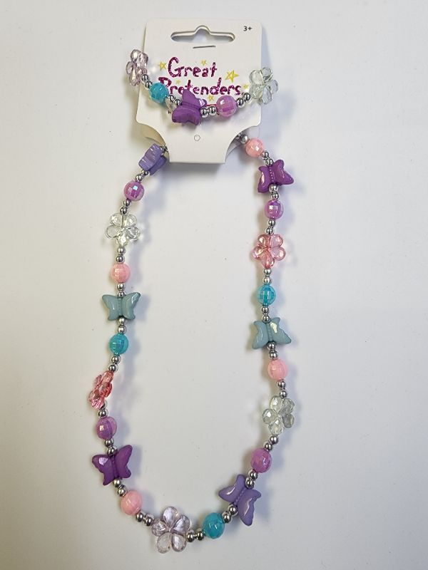 Photo 1 of Great Pretenders Butterfly set bracelet and necklace. Fun and colorful necklace that is sure to catch attention.