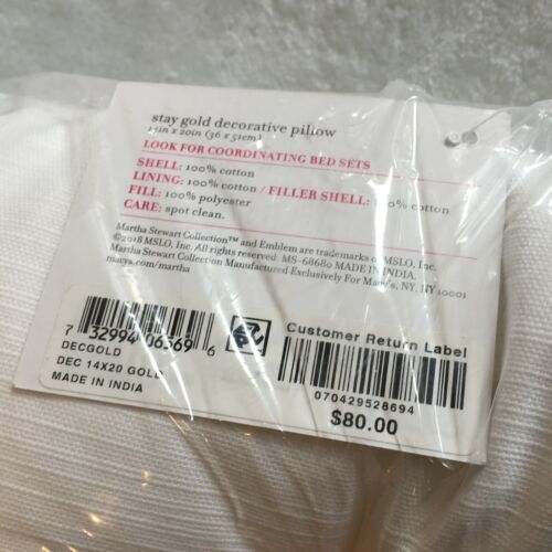 Photo 2 of Martha Stewart 14"x20" Decorative Pillow "Stay Gold" White w/ Gold Sequins - NEW