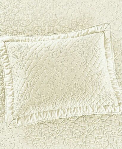 Photo 2 of Martha Stewart Sham Standard Quilted Flowering Trellis Ivory 20 x 28" Cotton