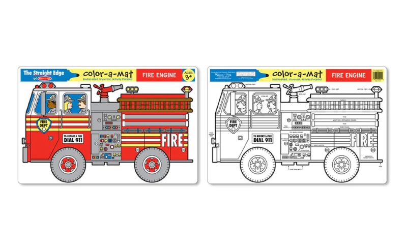 Photo 1 of Melissa & Doug Fire Engine Mat Color-A-Mat - Learning Mat