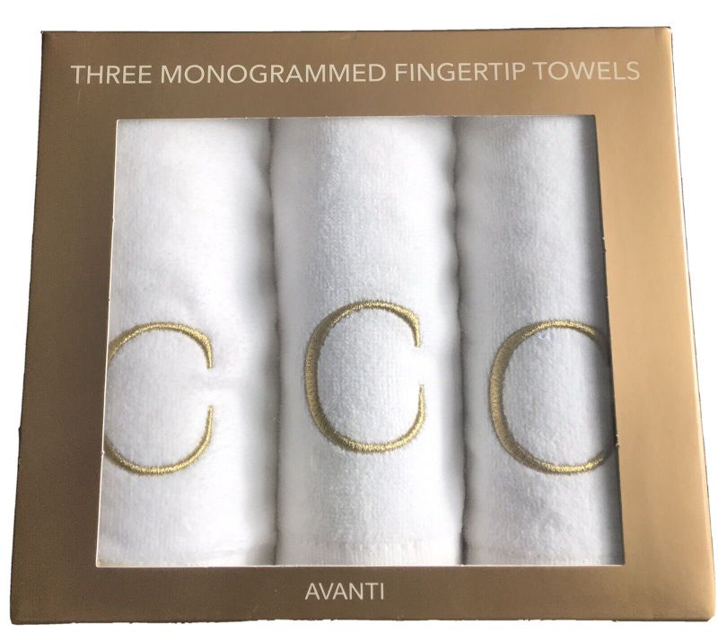 Photo 1 of AVANTI 3 MONOGRAMMED FINGERTIP TOWELS- C