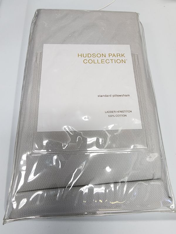 Photo 1 of Standard Hudson Park Pillowsham Ladder Hemstich  Size: Standard 20 x 28 100% Cotton Color Grey
