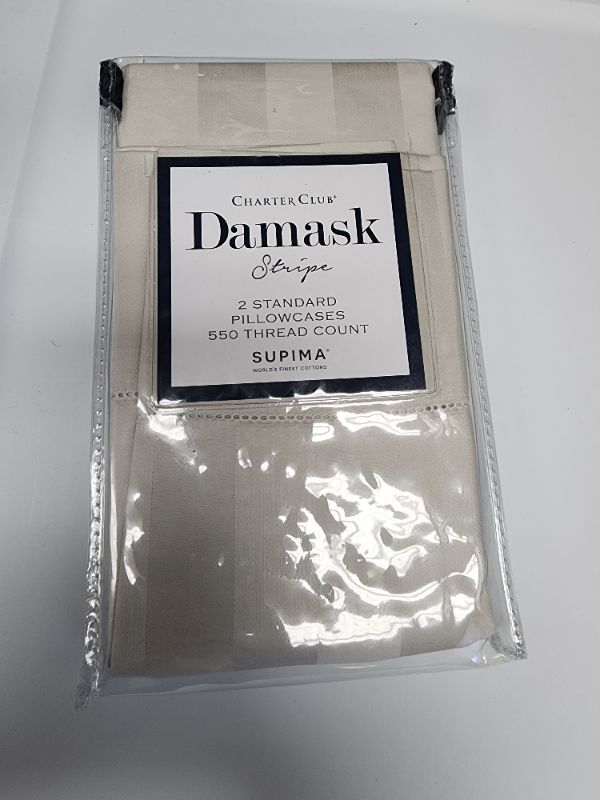 Photo 1 of 2 Standard Pillowcases Charter Club Damask Designs Stripe 550 100% Supima Cotton.  20 x 28 