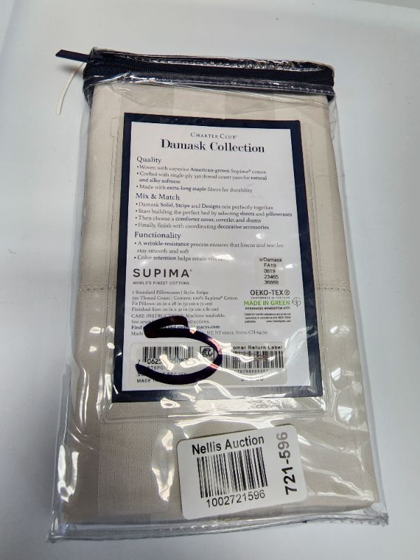 Photo 2 of 2 Standard Pillowcases Charter Club Damask Designs Stripe 550 100% Supima Cotton.  20 x 28 