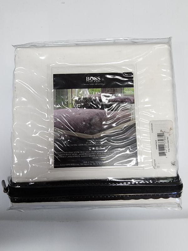 Photo 3 of 2 King Size BOSS HUGO BOSS  Classiques King Pillow Case - Set of 2 - White/Claret. 100% Cotton 20 x 40