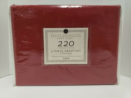 Photo 1 of BASIC COLLECTION 3 PIECE TWIN SHEET SET 220 THREAD CT NEW