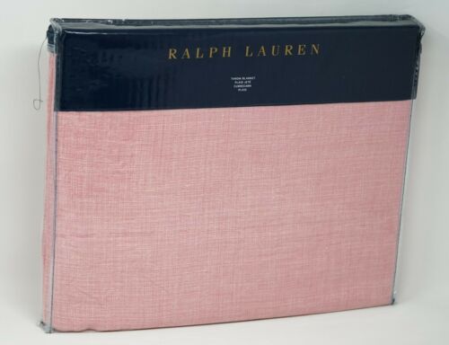 Photo 1 of Ralph Lauren Throw Blanket Britt Meadow Lane 100% Linen 54" x 72" Throw Blanket - Pale Coral. 100% linen