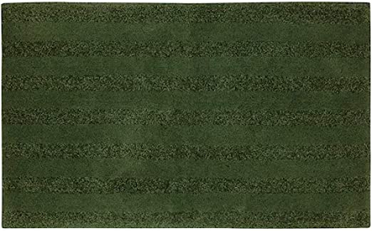 Photo 1 of Mohawk Home Luster Stripe 17" x 24" Bath Rug Green/ Nonskid heavy-duty latex