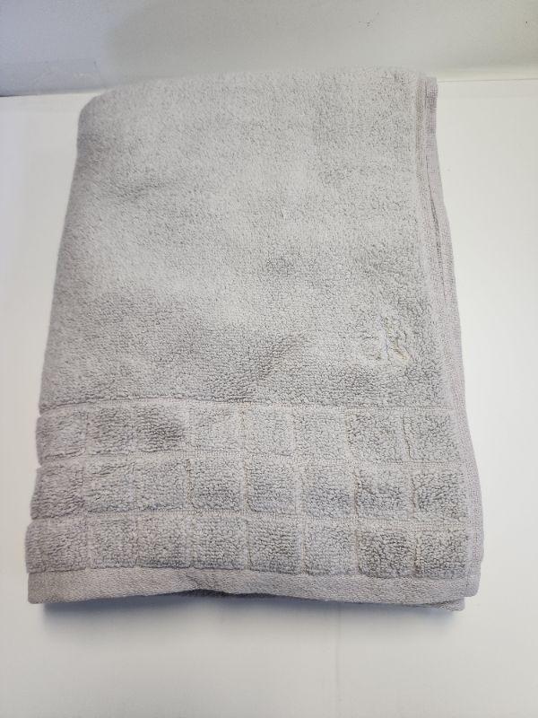 Photo 1 of Calvin Klein Home Sculpted Grid Bath Towel 30X54 Pebble